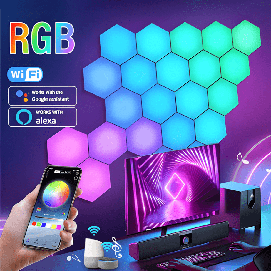 RGB Intelligent Hexagonal Wall Lamp