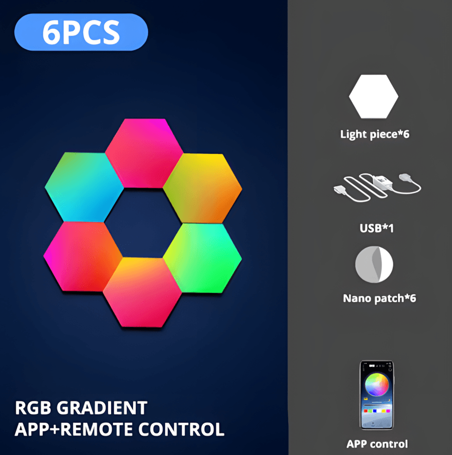 RGB Intelligent Hexagonal Wall Lamp